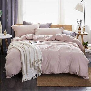 Washed Microfiber Duvet Cover Pink